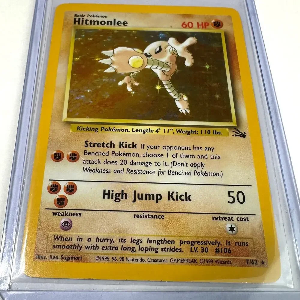 Pokemon TCG Hitmonlee Fossil 7/62 Holo Rare Unlimited Excellent Condition